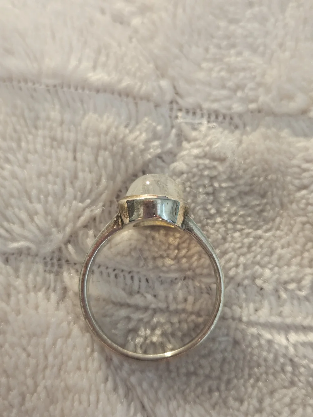 Sterling Silver Moonstone Solitaire Ring in Light Blue